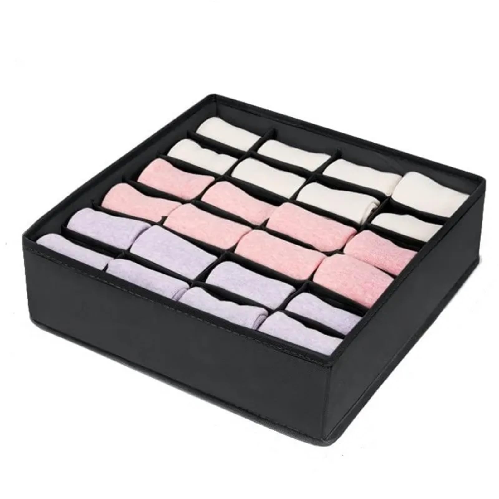 LuoAXINN Underwear Organizer Underwear Bra Socks Storage Box Clothes Organizer Cabinet Drawer(Black 24 grids)