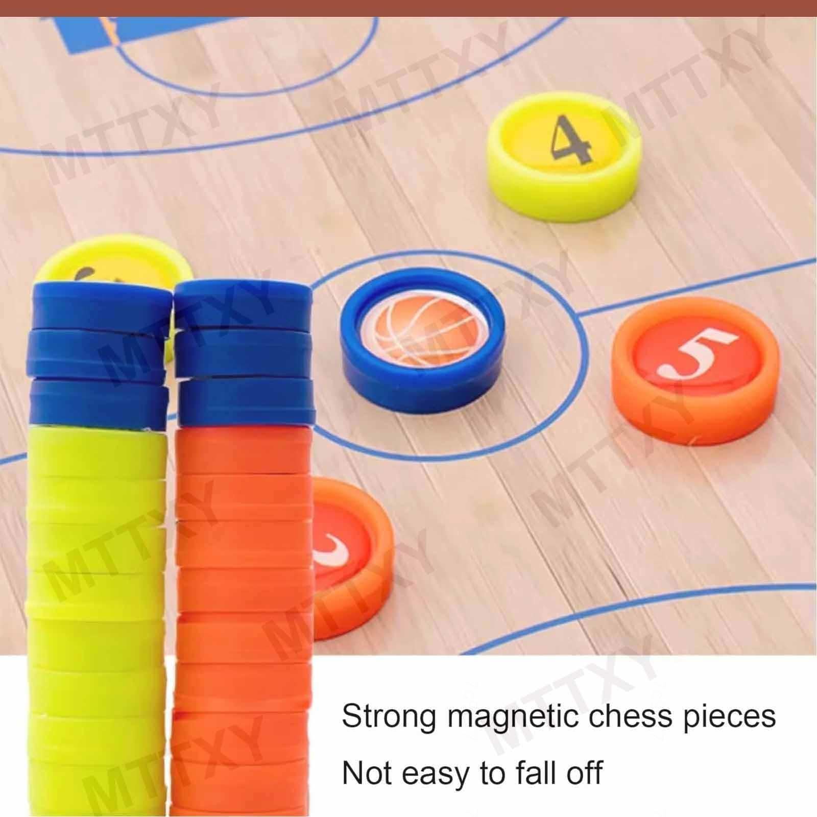 Lavagna tattica da basket per allenatori, 53x32 cm, superficie cancellabile a secco, lavagna a doppia faccia per l'allenamento e le partite, con pennarello magnetico e clip per appunti.