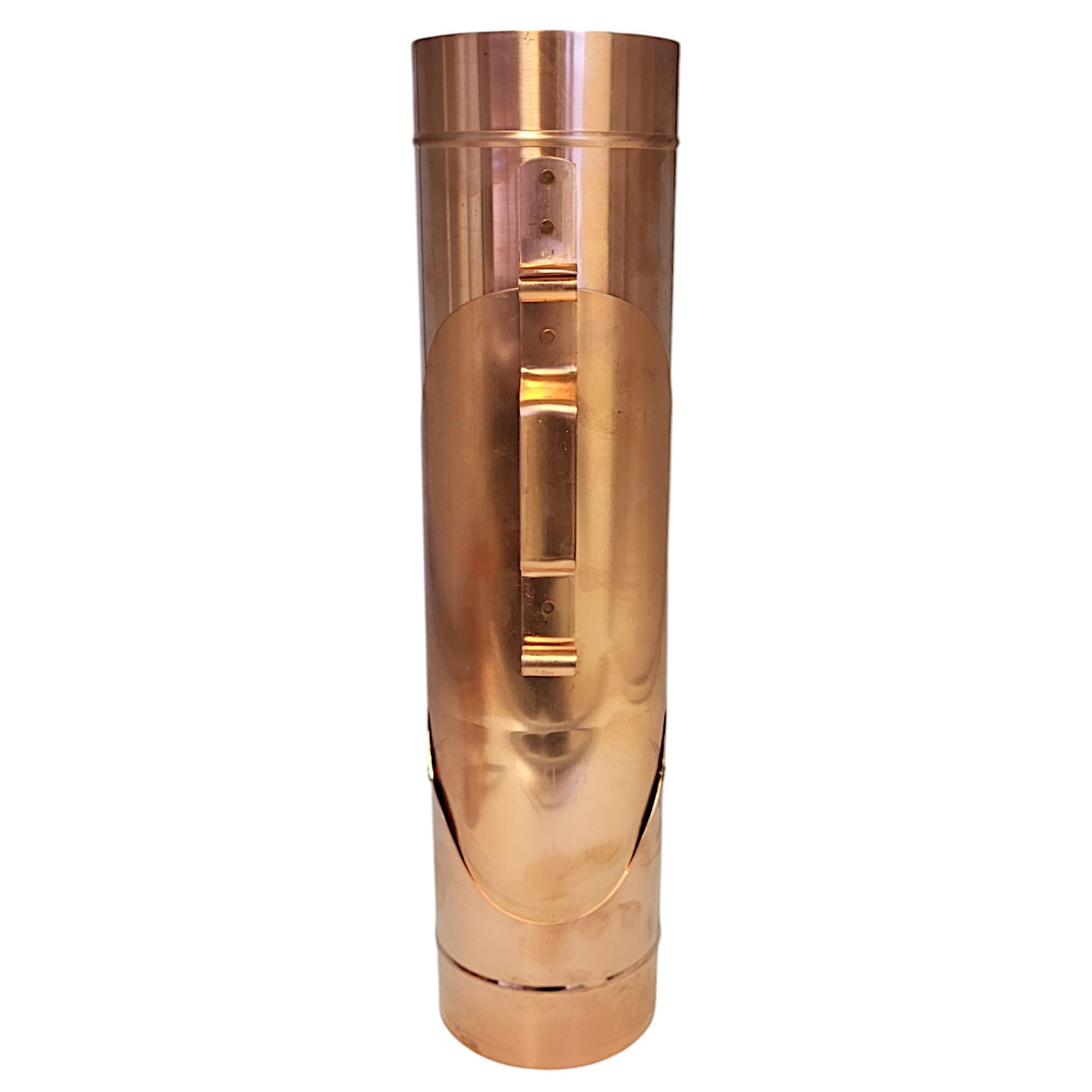 zbs24 Regenrohrklappe 100mm in Kupfer ohne Laubsieb, konische Bauform für einen mühelosen Einbau