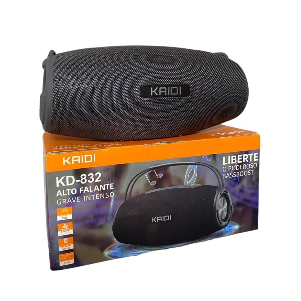 Caixa de som Kaidi KD-832 55W PORTÁTIL E PROVA D'ÁGUA | Amazon.com.br
