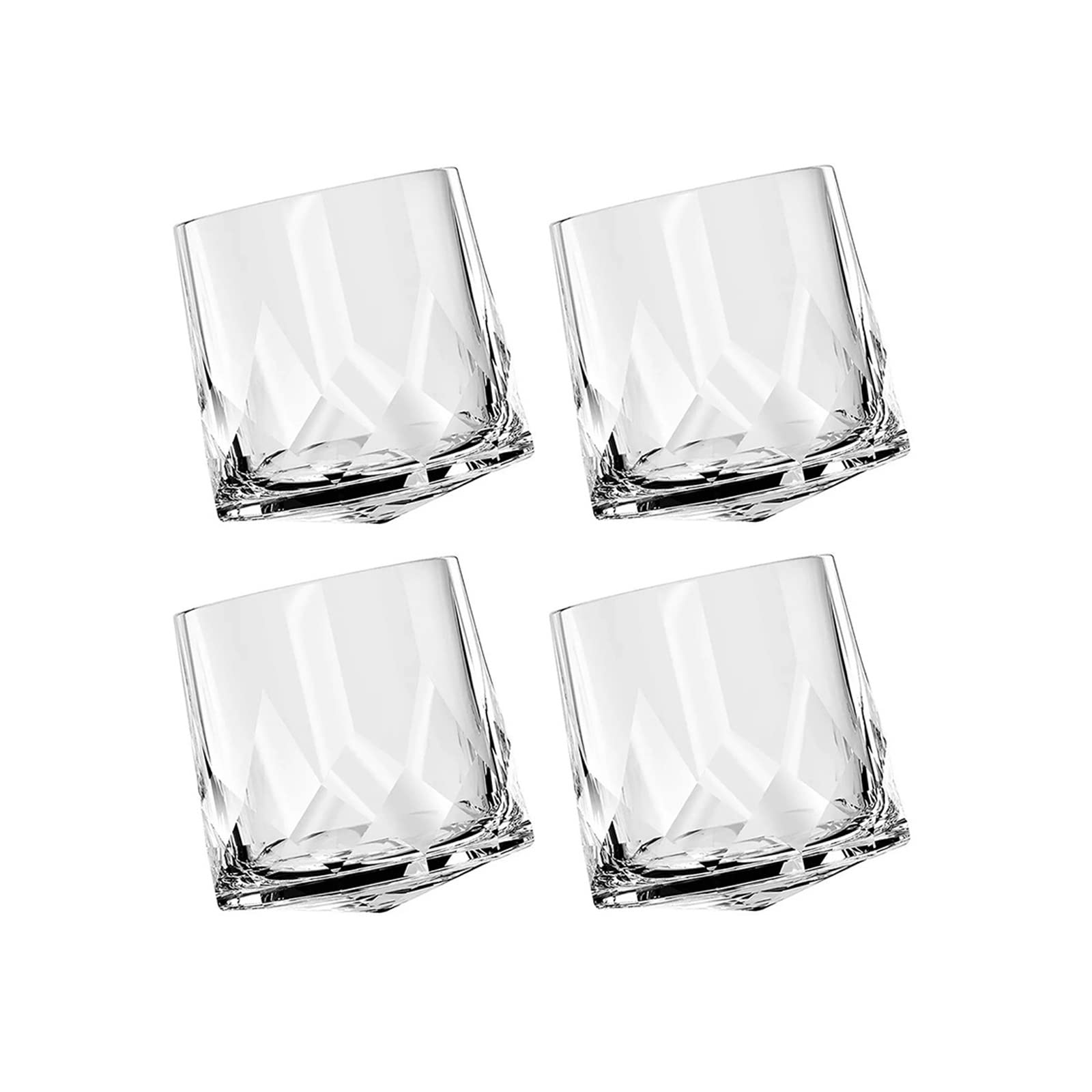 Generic Szklanka Do Wina 4-Szt Zestaw Kieliszków Whisky, Beczka Whisky, Whiszkocka, Bourbon, Koktajle Domowe Szklanki Do Wody Zestaw Naczyń Barnaczyń Szklanych/Czarny/270Ml