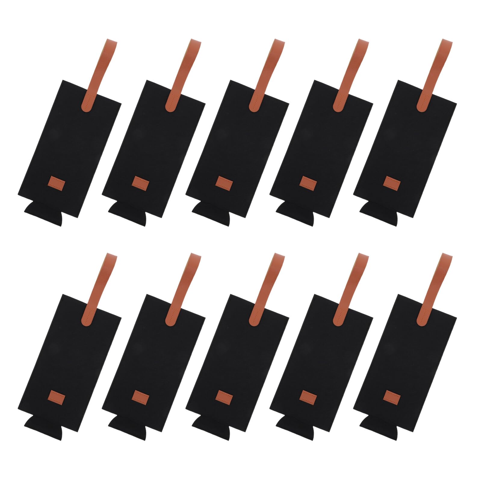 Paquet fourre-tout réutilisable en feutre pour bouteilles pochette noire de table 10 pièces