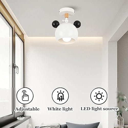 Miniatura 3 de Lámpara de techo LED de ratón de dibujos animados, lámpara colgante creativa de hierro, moderna lámpara de araña de montaje empotrado para niños y