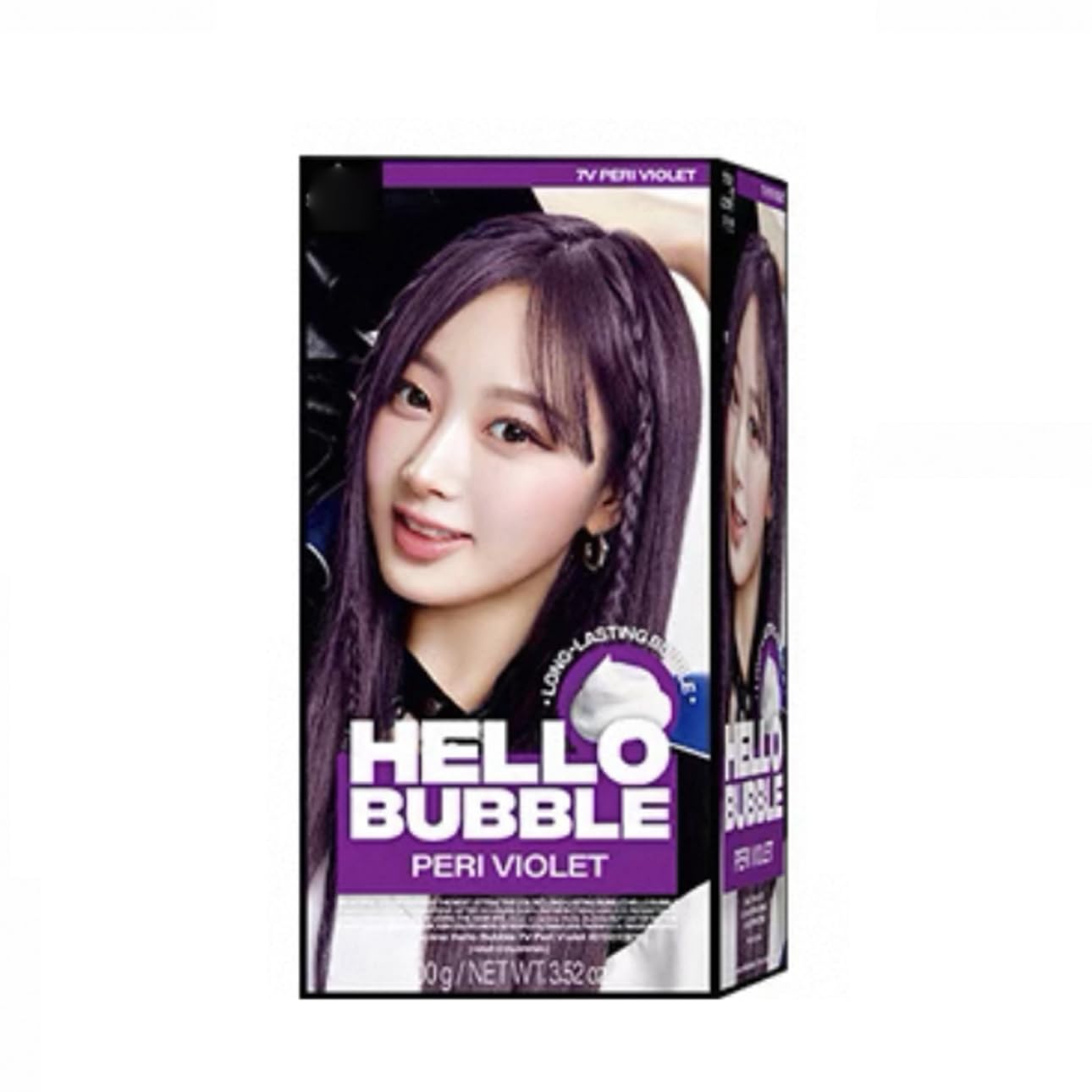Korea Easy Bubble Color Dyeing Kit, 3.35 Ounce, Cruelty Free, Cream, Demi-Permanent, All Hair Colors, Vanilla Mermaid Rose (7V)