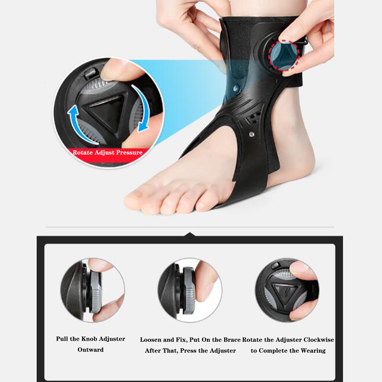 Recortador De Vello Nasal, Soporte para Pie Caído, Tobilleras Ajustables para Esguince De Tobillo, Férula Estabilizadora De Tobillo con Soporte Inflable para Tobillo Y Pi,Style B Left-XL