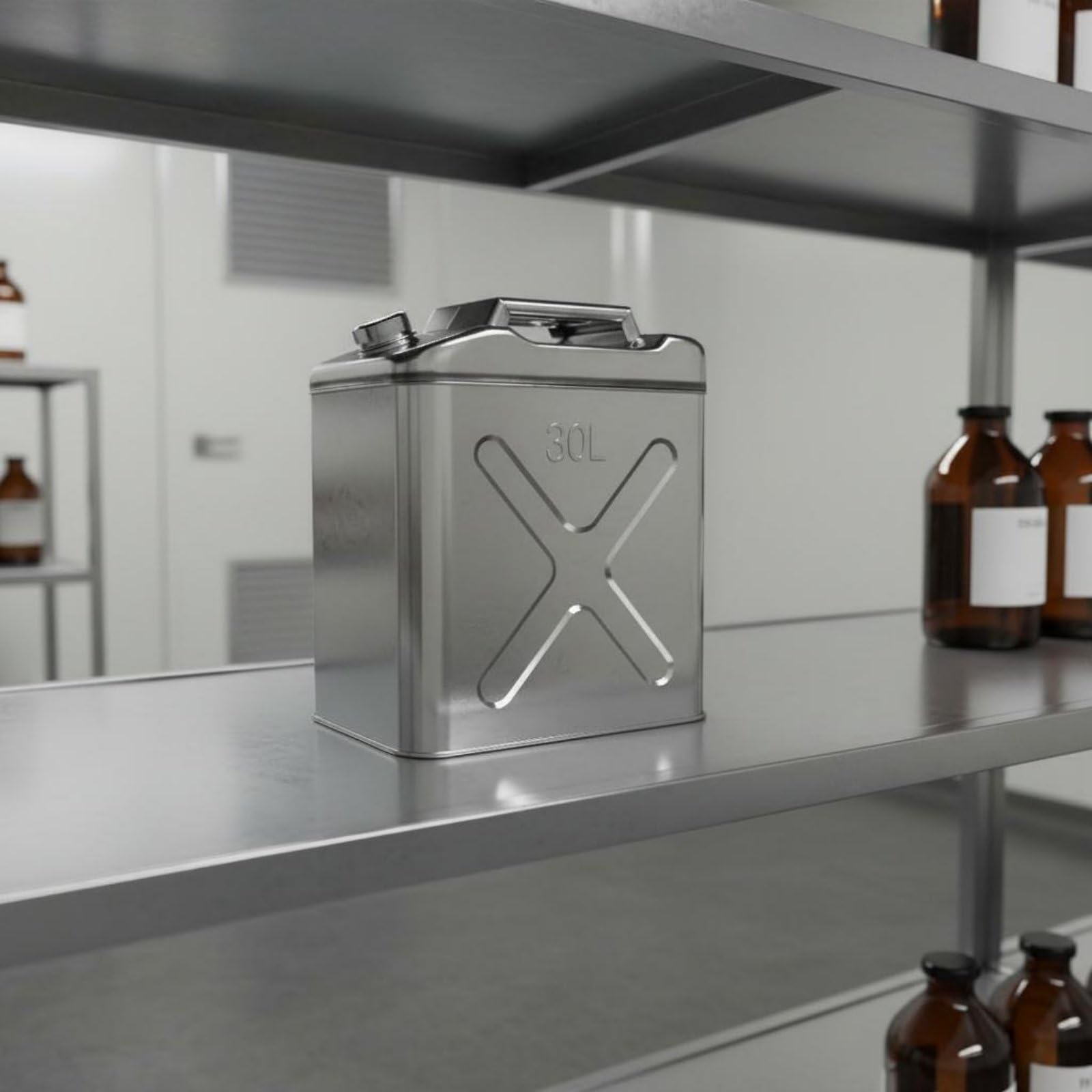 Sharplace Stahl Benzinkanister Kraftstoffkanister Treibstoffbehälter Reservekanister aus 316 Edelstahl mit Druckfesten Wänden Und Nahtverstärkung für Camping Boot Notfalllager, 10L, Vertikal