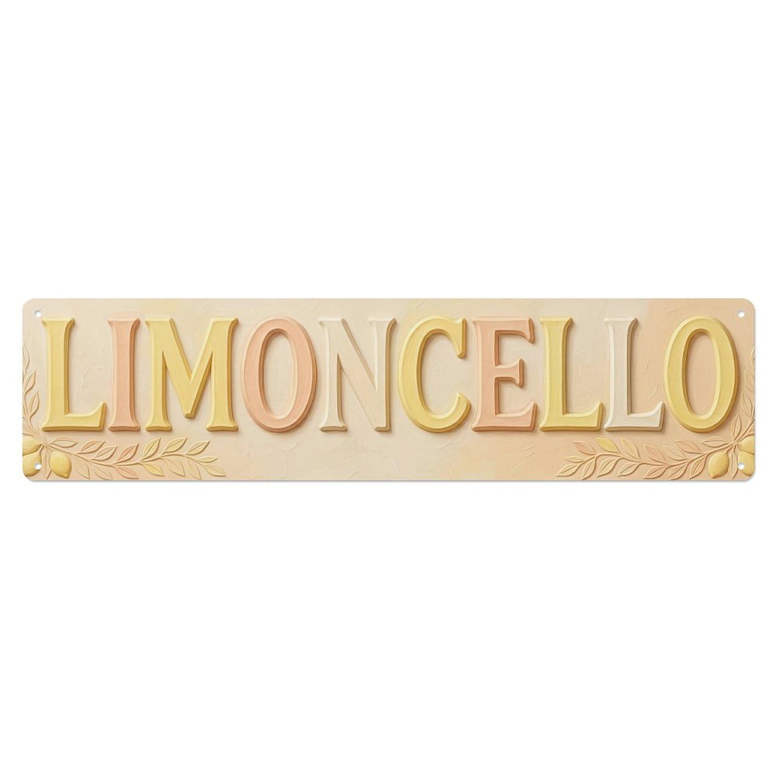 Vintage Limoncello Artwork Plaster Type Metal Tin Sign Plaque Wall Decor for Cafe, Club, Garden Metal Poster 4x16Inch