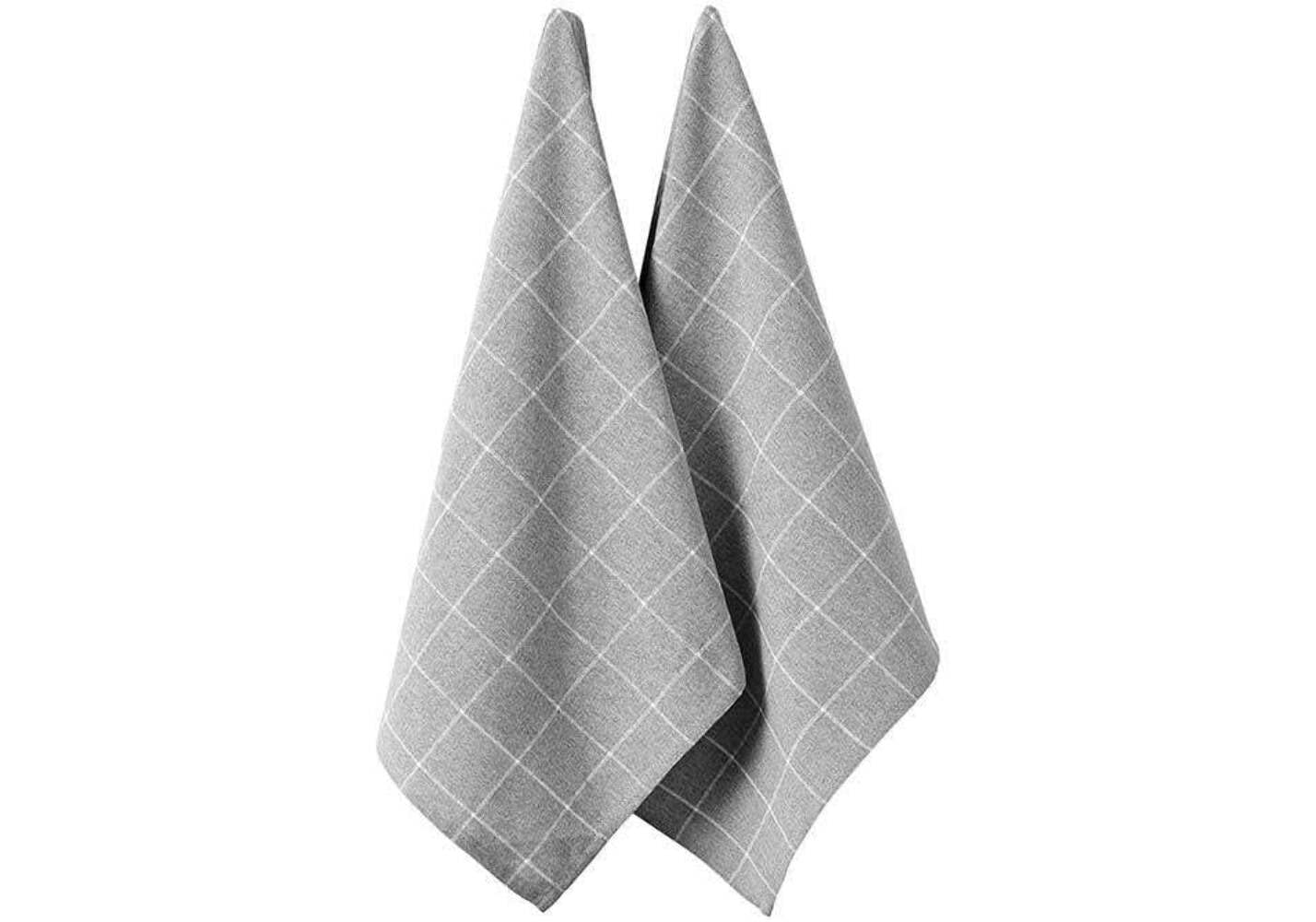 Torchons Ladelle Eco Check gris lot de 2 pour habiller votre cuisine et essuyer la vaisselle