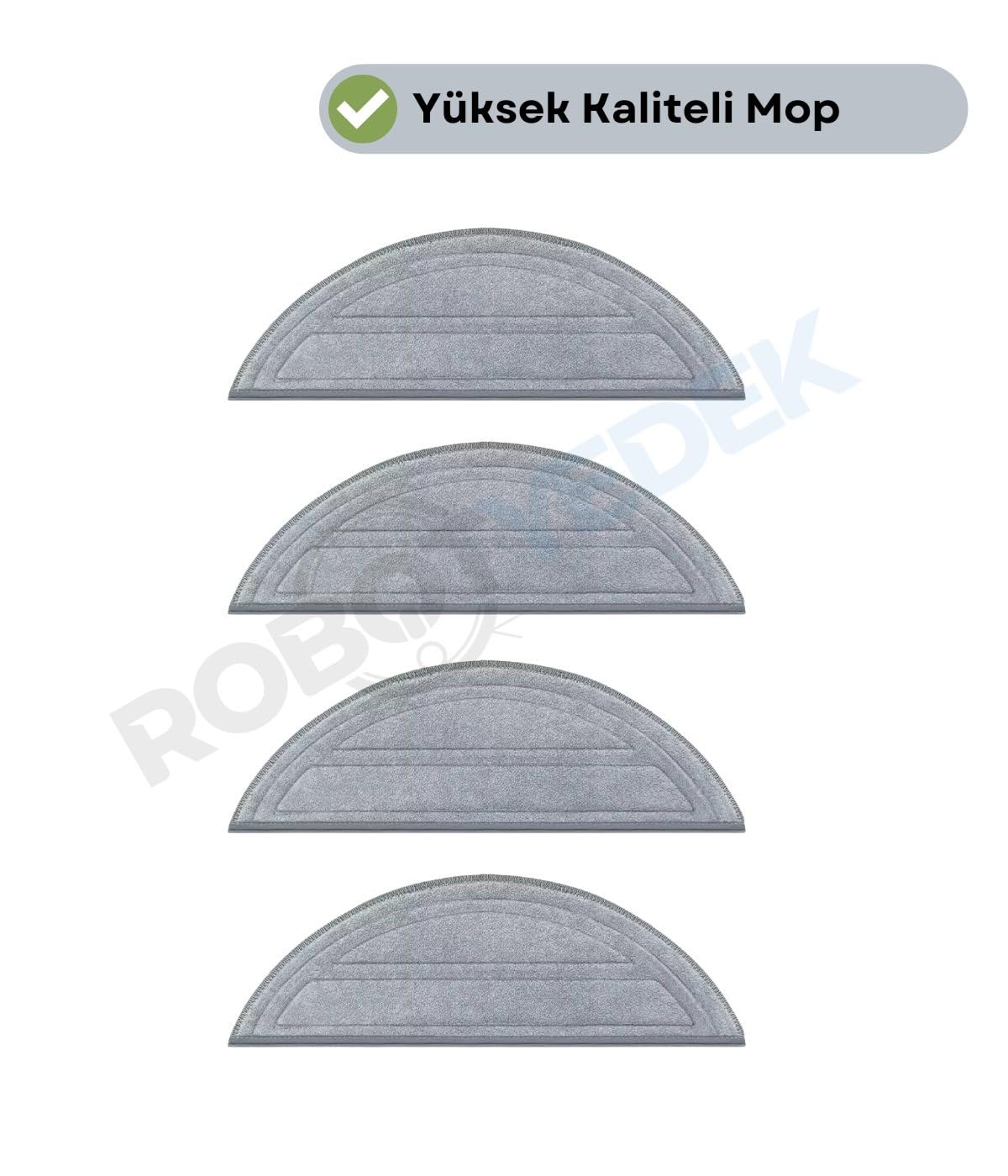 robotyedek, S8 Pro Roborock ile Uyumlu (2025 Model) 4 Adet Mikrofiber Mop Bez