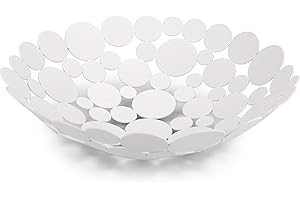 OwnMy Decorative White Fruit Bowl: A Stylish Countertop Companion