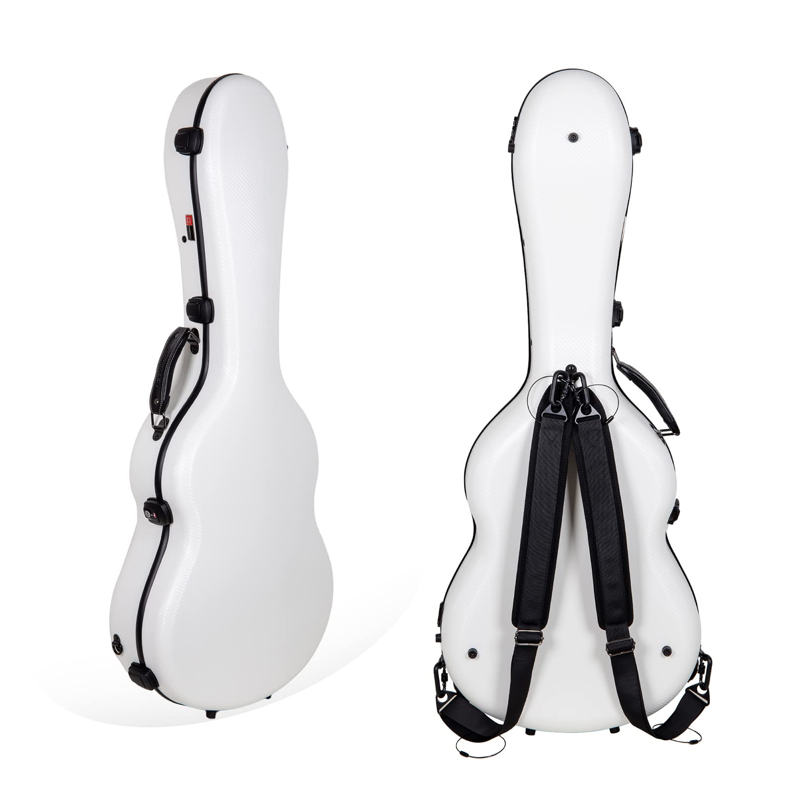 Crossrock Poly Carbon pasuje do gitar klasycznych 4/4, etui odporne na zarysowania w kolorze białym (CRF4020CWT)