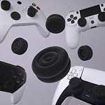 PlayVital Thumbs Bouchons de coussin Poignées pour ps5, pour ps4, Couverture de poignée pour Xbox Series X/S, Bouchons de poignée pour Xbox One, Elite Series 2, pour le commutateur Pro Contrôleur - noir