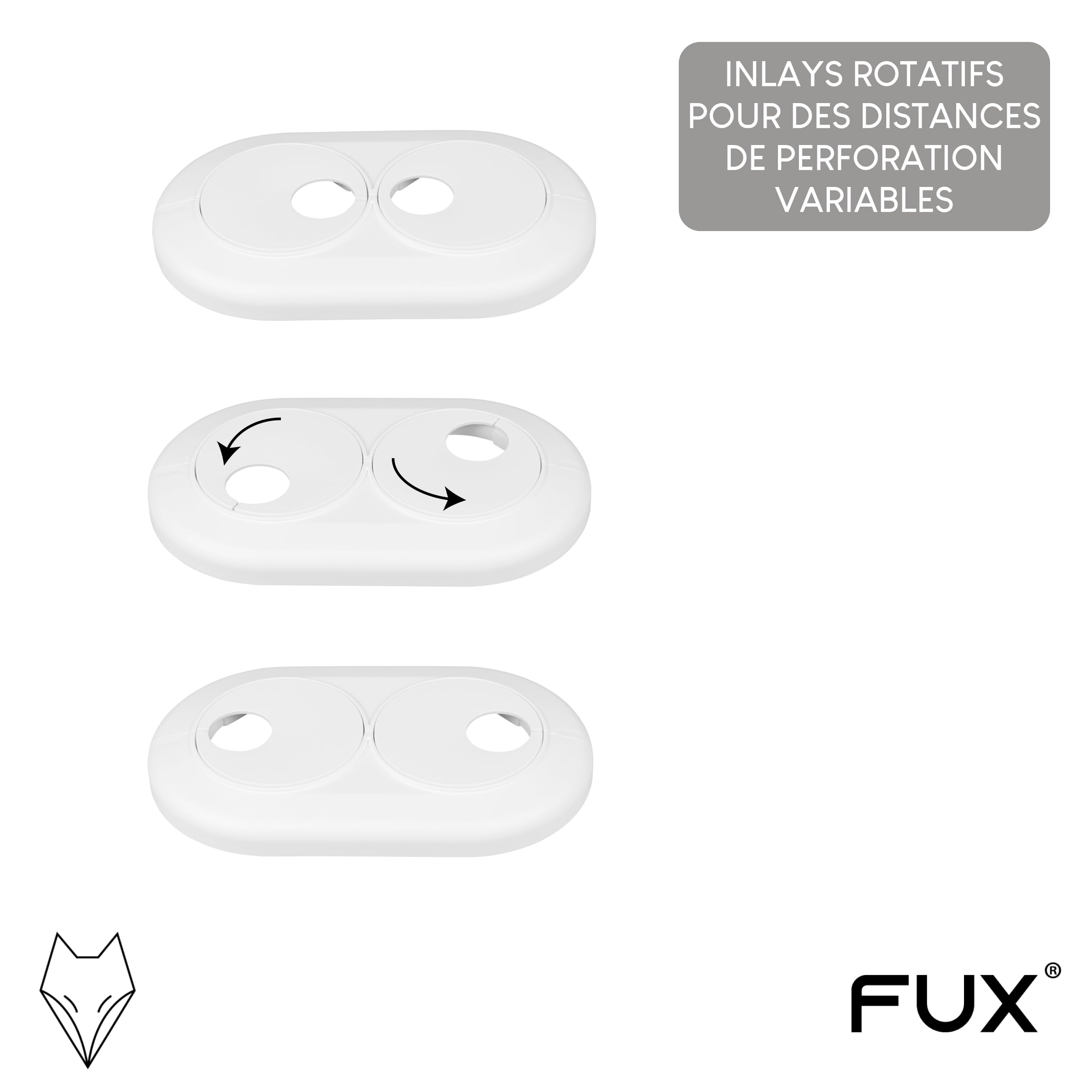 FUX 5 Pcs Cache Tuyau Rosace Radiateur 22mm Blanc - Rosace Double pour Coffrage PVC