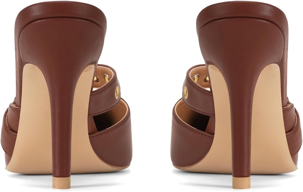 Dsevht Black Kitten Heels for Women Pointed Closed Toe Dressy Bow Heel Vintage Heeled Mules Sexy Pointy Studded Slip on Stiletto Pump Shoes - Image 5