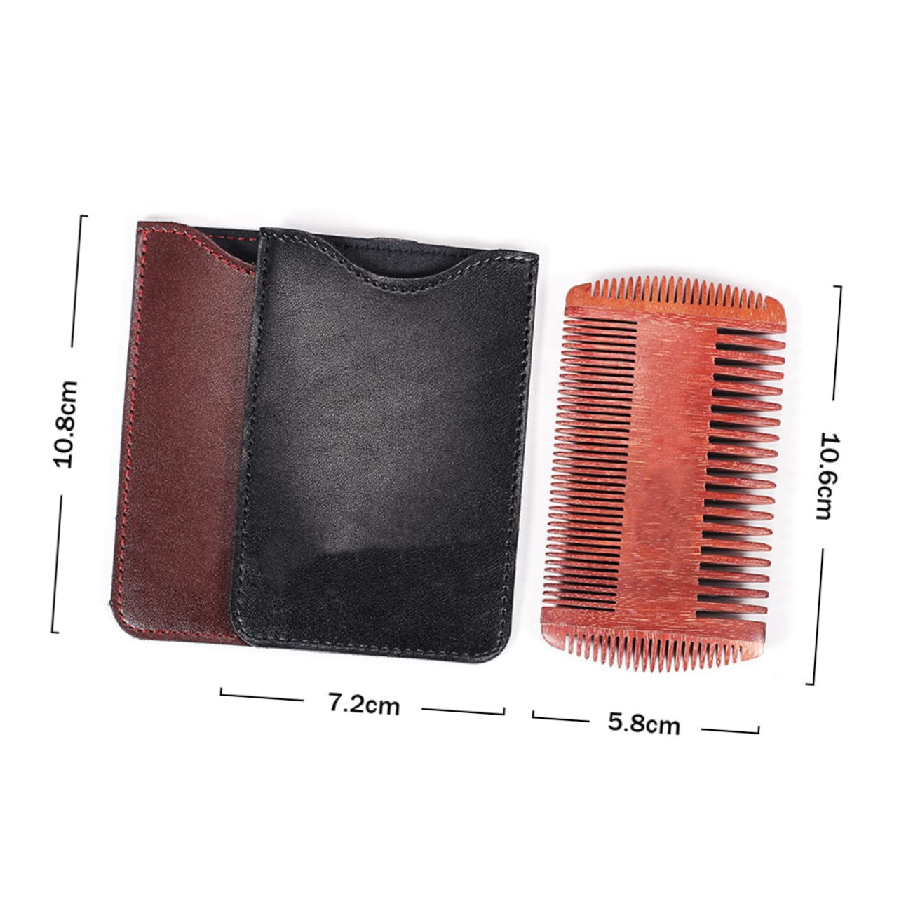 WOFASHPURET Four Sided Beard Comb Static Grooming Tool for Styling Durable with Storage Bag for Travel and Everyday Use