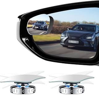 Car HD Blind Spot Mirrors 2 Pack,Frameless Convex Side Mirror Blindspot for Larger Image and Enhancing Road Secure,Universal Adjustable Wide Angle Blindspot Mirror for Car (Silver)
