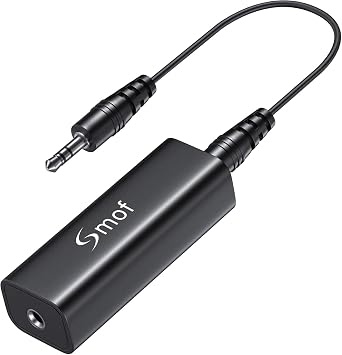 Smof Upgraded Ground Loop Noise Isolator, Noise Filter for Car Audio/Home Stereo System Eliminate The Buzzing Noise Completely with 3.5mm Audio Cable, Black | Noise Filter for Car Audio/Home Stereo System, 1 pack