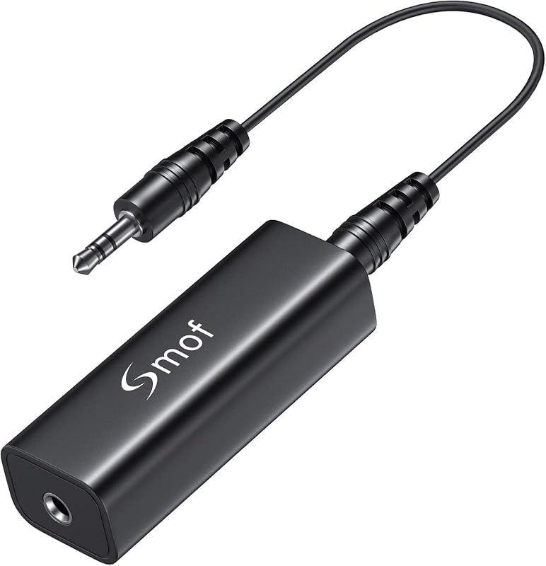 Smof Isolador de Ruído de Loop de Terra para Áudio Automotivo e Home Stereo com Cabo de Áudio 3,5 mm