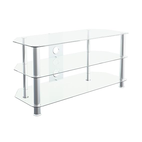 mahara Clear Glass TV Stand 100cm for TVs up to 50" Amazon.in Electronics