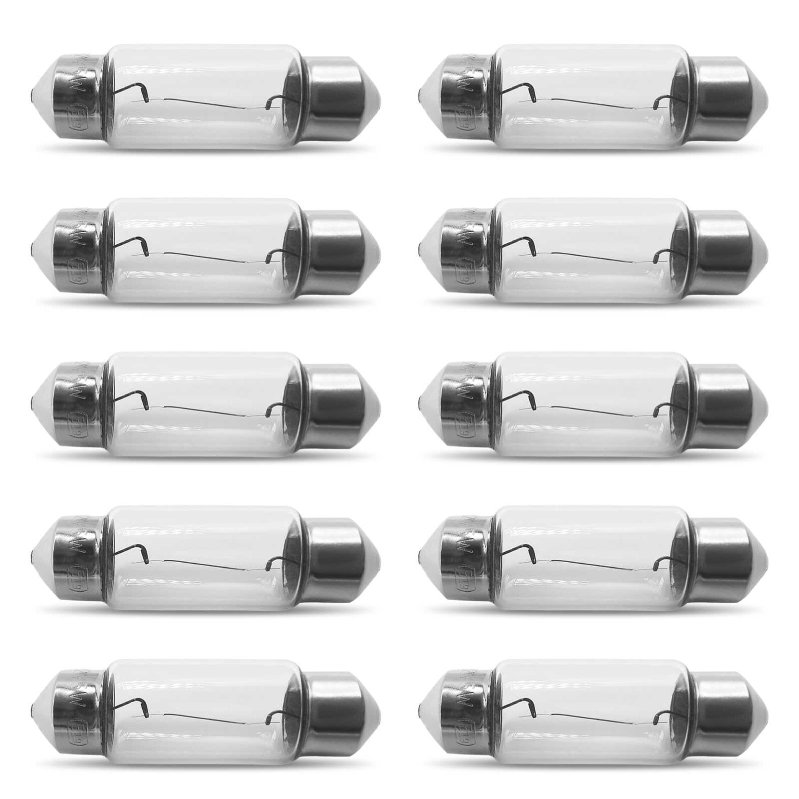 10 PCS Car Roof Light Accessories, Durable Trunk light Replacement, Double Pointed Toe Design, Vehicle Reading Light, Universal Automotive License Plate Light (Clear #35MM 5W)