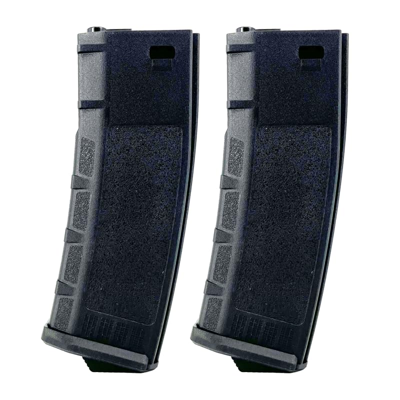 Genérico Pack 2 Cargadores Mid-Cap de 120 Bolas de Capacidad para réplicas de Airsoft Tipo M4, AR15, M16, de polímero en Color Negro de la Marca Rossi