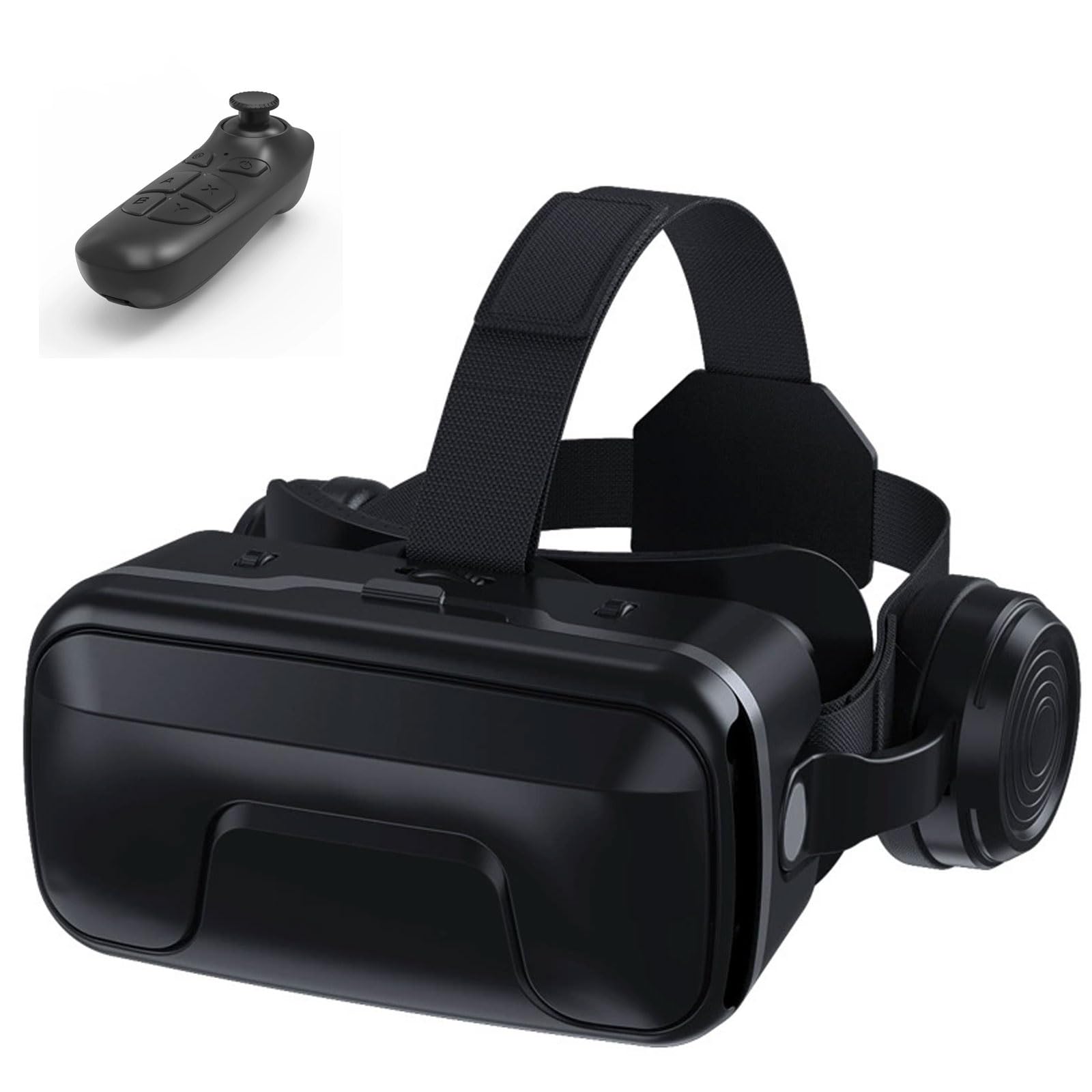 Occhiali VR, Visore Realtà Virtuale 3D, VR Visore Cuffie, Glasses 3D con Lenti HD Anti Luce Blu, Compatibili con Smartphone iPhone Android da 4,7-7,2 Pollici, Regalo di Natale, Regalo(B)