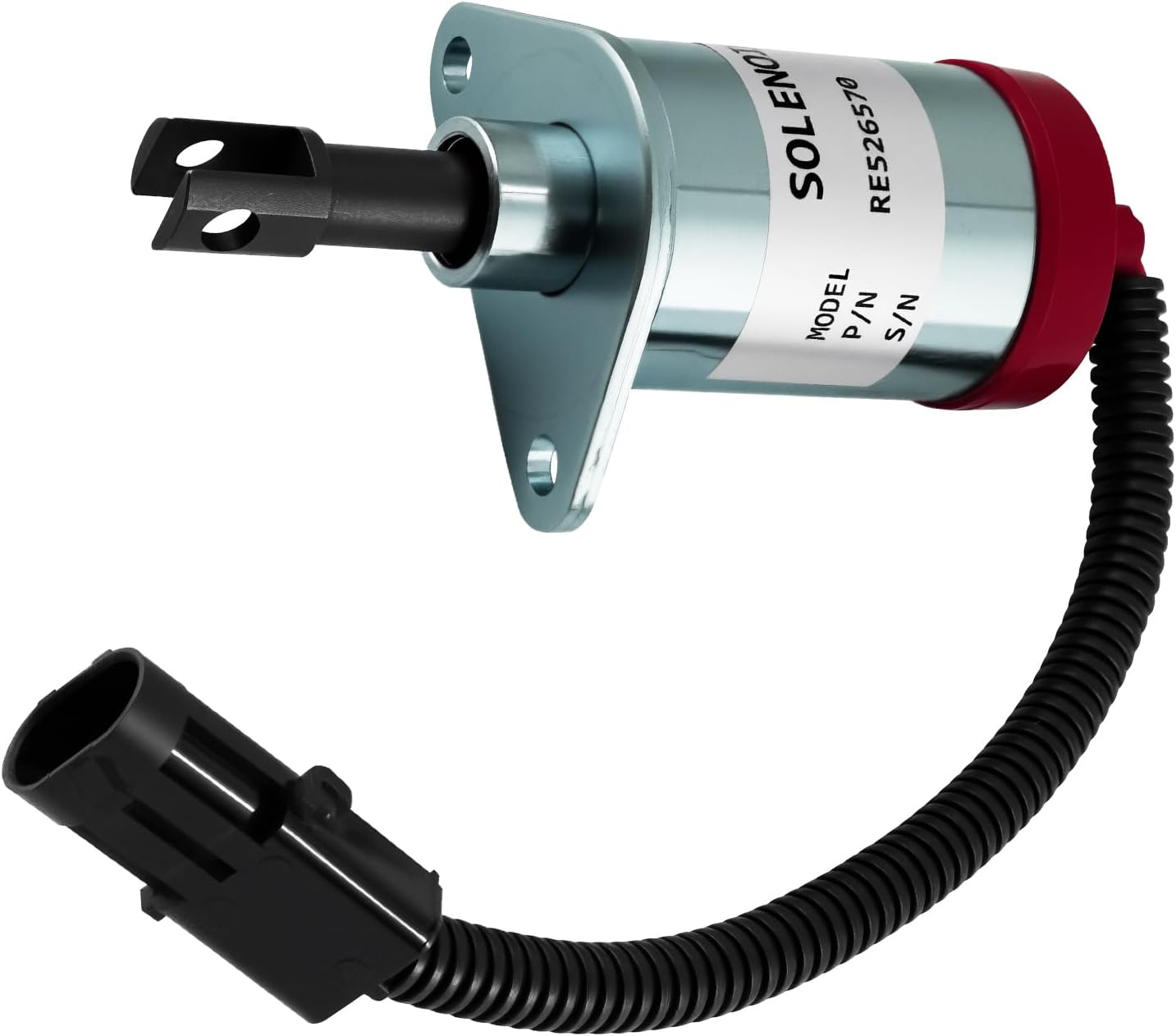 12V DC Fuel Shut Off Solenoid RE526570 Compatible with John Deere Tractor 4120 4320 4520 4720 Skid Steer 313 315 Engines 3.0L