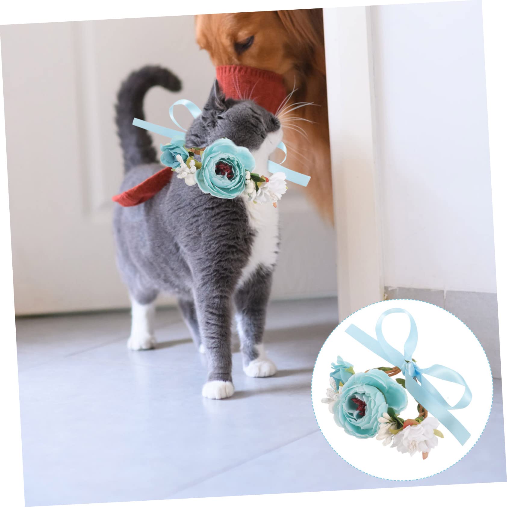 Happyyami 5pièces Collier Décoratif pour Chien Et Chat avec Fleurs Accessoire Mignon pour Petits Animaux pour Fêtes Et Occasions Spéciales