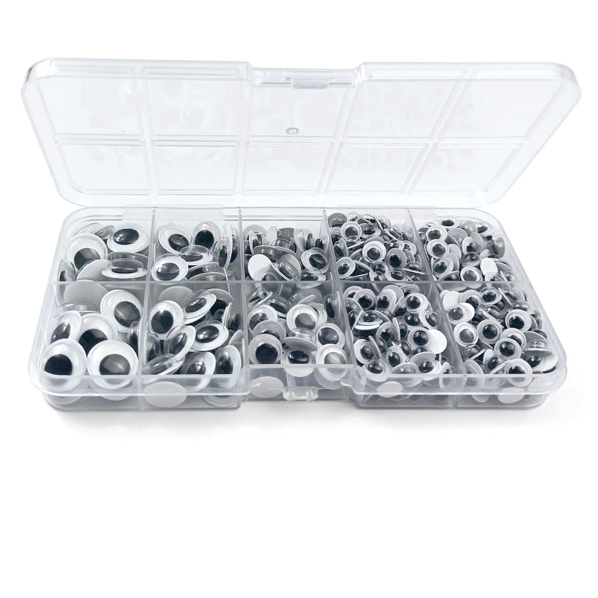 450Pcs Black Wiggle Googly Eyes with Self-Adhesive, 6mm 8mm 10mm 12mm Mixed Packaging,3 Years and up