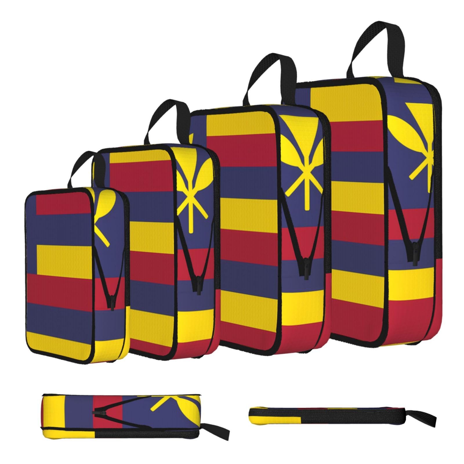 Sxzvvbn Black Flag Of The Kingdom Of Hawaii Compression Packing Cubes 4 Piece Set