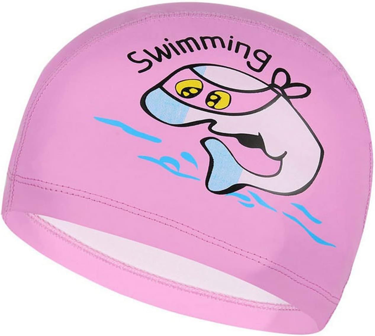 Swim Caps Swimming Cap Cartoon Dolphin Animal Printing PU Cloth Waterproof Swim hat Boys Girls Ear Protect Diving Equipment(5)