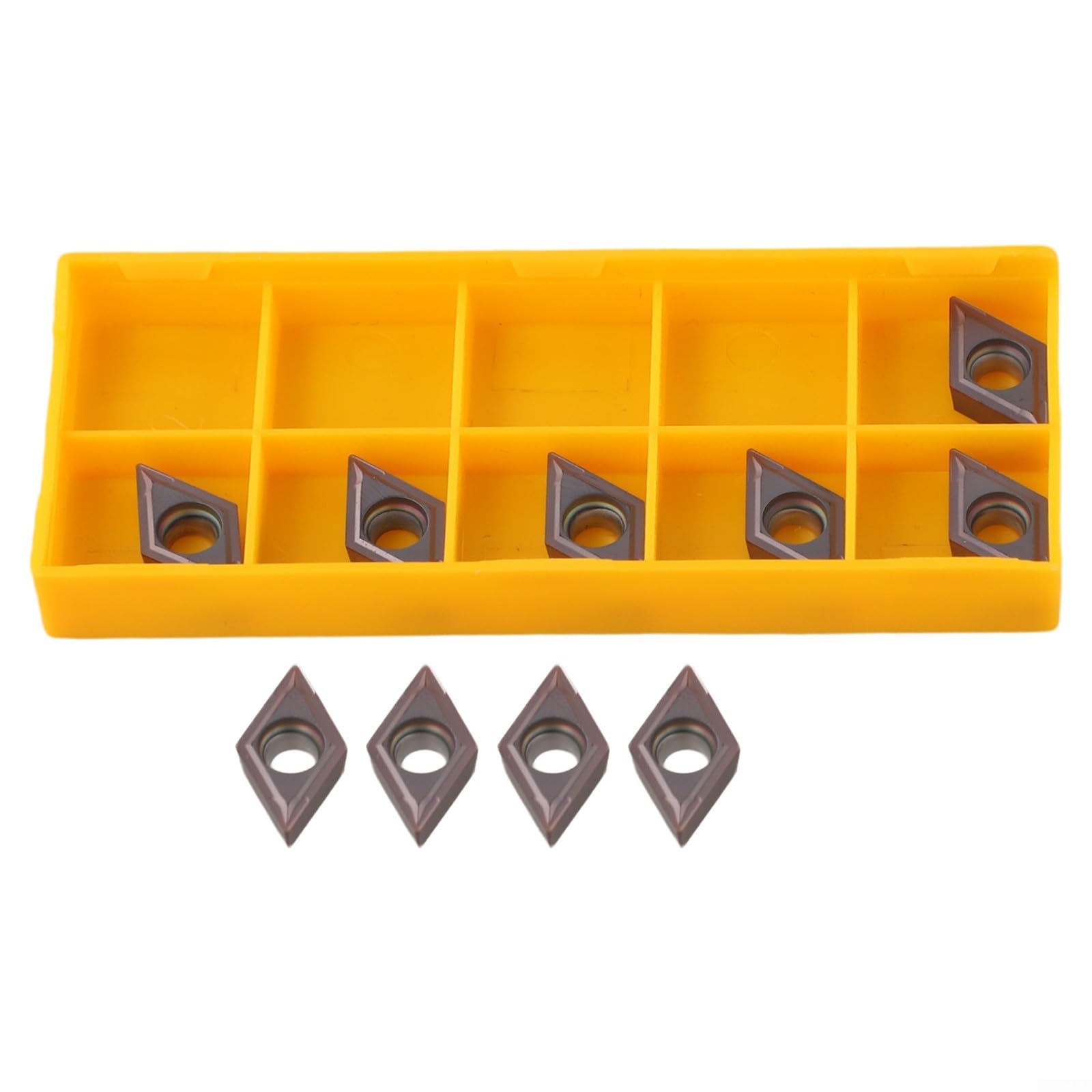 20 Stück DCMT11T304 Hartmetall-Wendeschneidplatten für CNC-Drehen, CVD-beschichtet für Stahl und Edelstahl, Radius 0.4 mm, verschleißfest