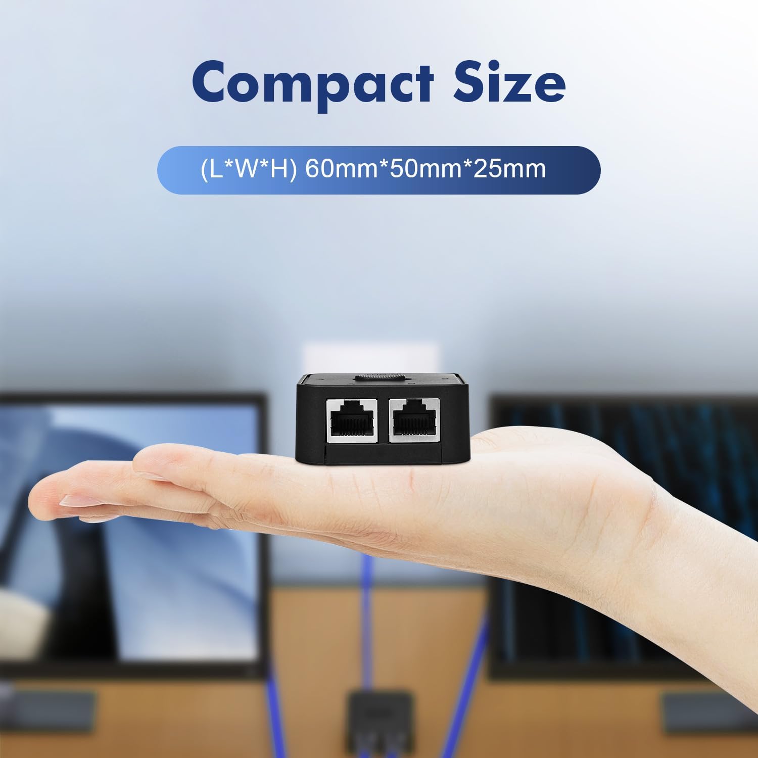 Binardat Gigabit Network Switcher, Passive Ethernet Selector, in/Out to A or B Network, Bidirectional Manual Switcher, No Power Required