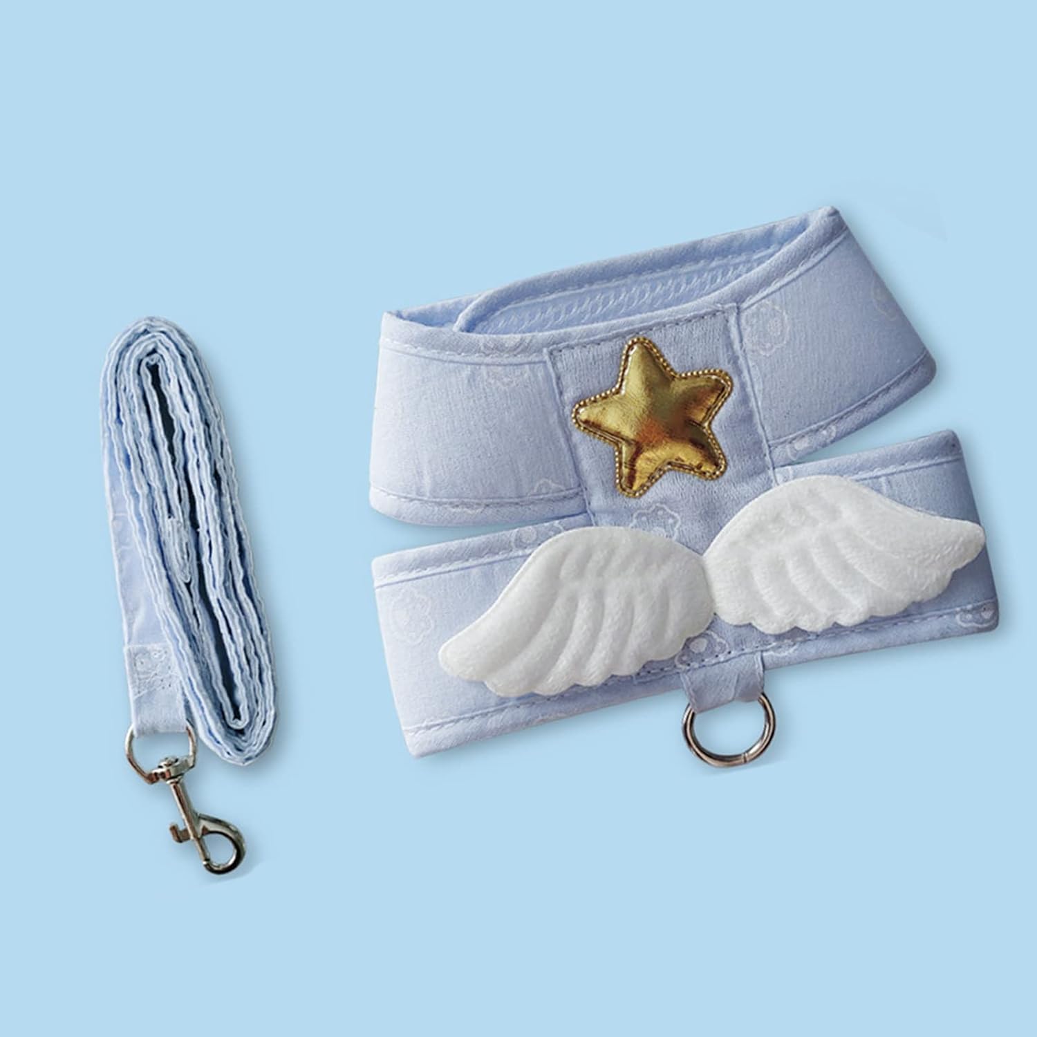 VGEBY Regulowana Smycz dla Kota z Uroczymi Skrzydłami Anioła do zajęć na świeżym Powietrzu Miękka, Oddychająca Tkanina Lina do Trakcji 1,5 M (XL (2,5-4 kg /,-8,8 funta))