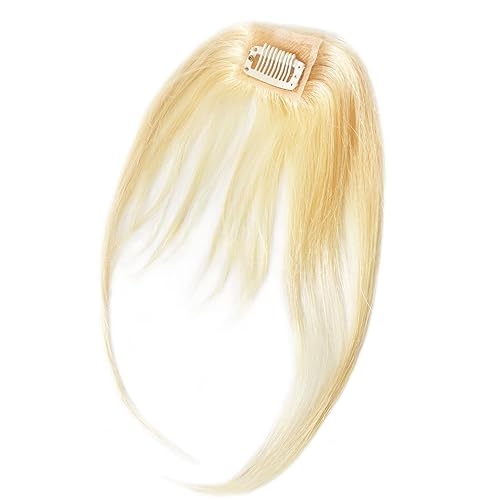 Flequillo de aire de cabello humano atado a mano de 6 pulgadas con patillas largas, una pieza, extensiones de cabello humano con flequillo,