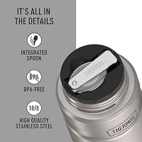 Vista 4 de THERMOS Stainless King Tarro de Alimentos con Aislamiento al Vacío con Cuchara, 16 Onzas, Acero Inoxidable Mate