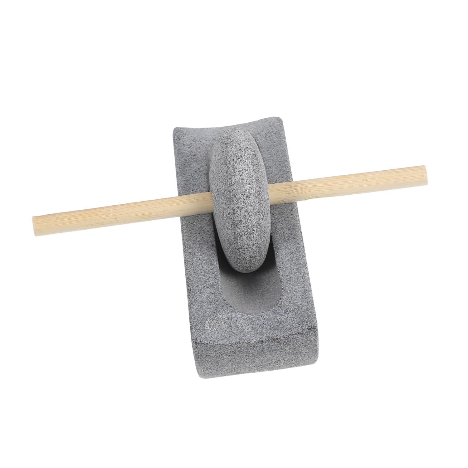 Generic 1 Set Traditional Chinese Stone Mill for Tea Coffee Manual Hand Crank Small Rolling Pestle for Kitchen Use for Grinding Spices and