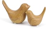 2Pcs Gold Ceramic Bird Figurines, Shiny Metallic Decorative Bird Sculptures for Home, Shelf, Desk, Table, Holiday and Party Decor, Premium Gift for Living Room Bedroom Office
