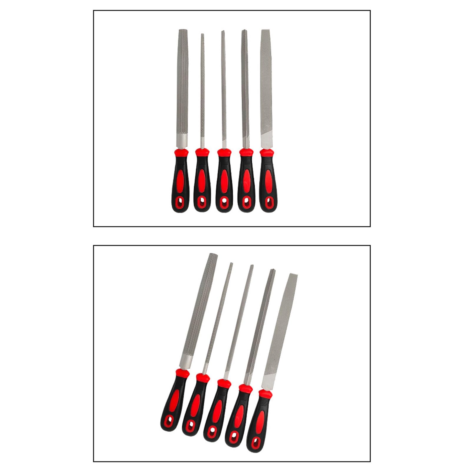 5 limas planas de acero al carbono de 6/8/12 pulgadas con herramienta ergonómica para trabajar la madera, trabajo de metal, limas para trabajar la madera