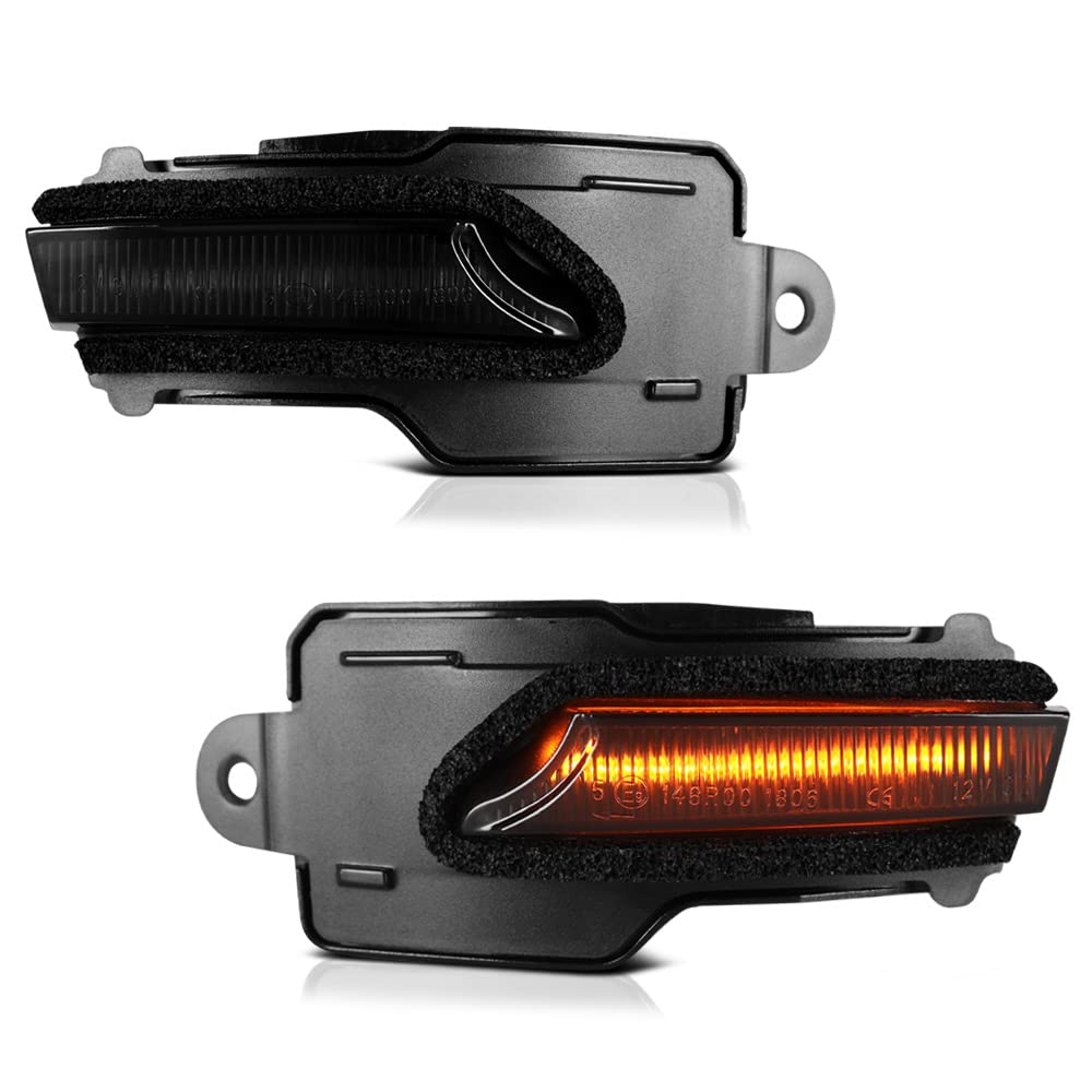 VIPMOTOZ Smoked Sequential LED Side Mirror Turn Signal Lights Compatible With 2015-2021 Lexus NX300 NX200t NX300h 2016-2022 RX350 RX350L RX450h RX450hL Chrome Housing Smoked Tinted Lens Pair Set