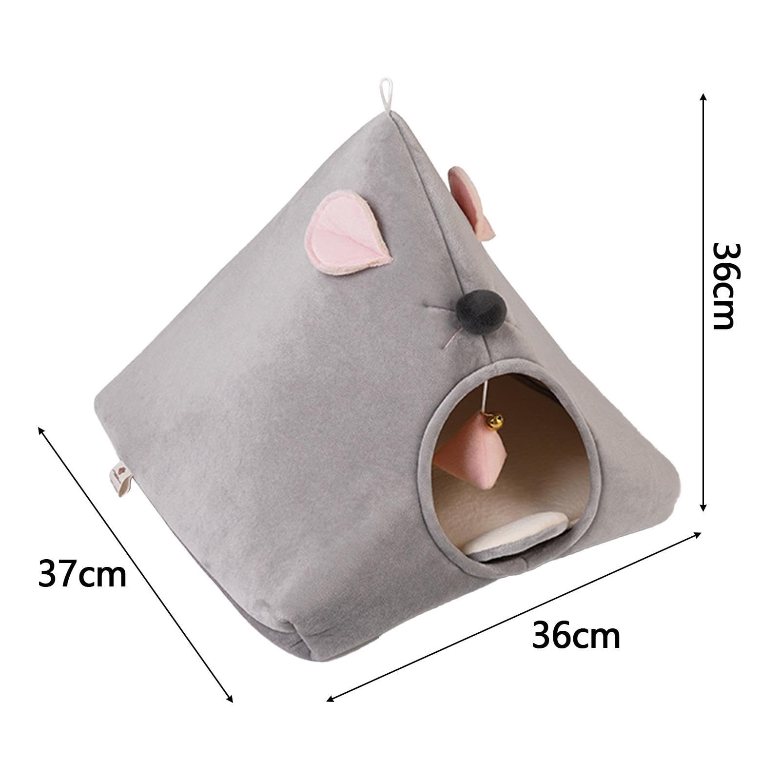 Nido Semicerrado para Gatos, Cama Cueva para Gatos, Adorno Suave Y Lavable para Dormir, Tienda de Campaña para Gatos, Casa para Mascotas, Cama, Gris