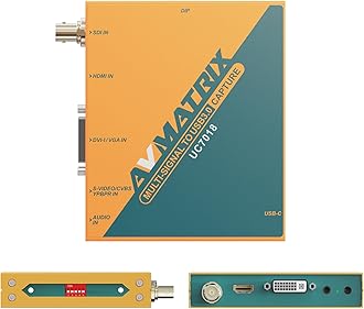 AVMATRIXUC7018 Multi-Signal to USB 3.0 Capture Card, SDI/HDMI/DVI-I/VGA/CVBS/S-Video/YPbPr RGB32 YUY2 NV12 Video Capture 1080p60, Plug & Play, Compatible with OBS, Zoom, Teams, Twitch
