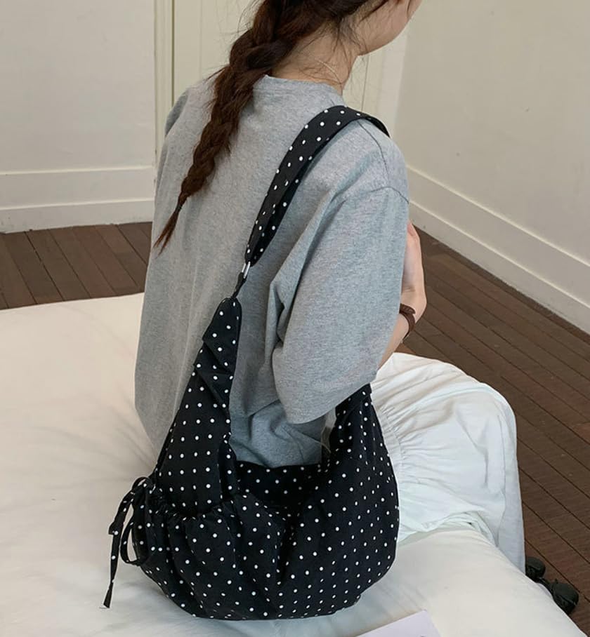 Bolsa Hobo de lunares para mujer miniatura 2