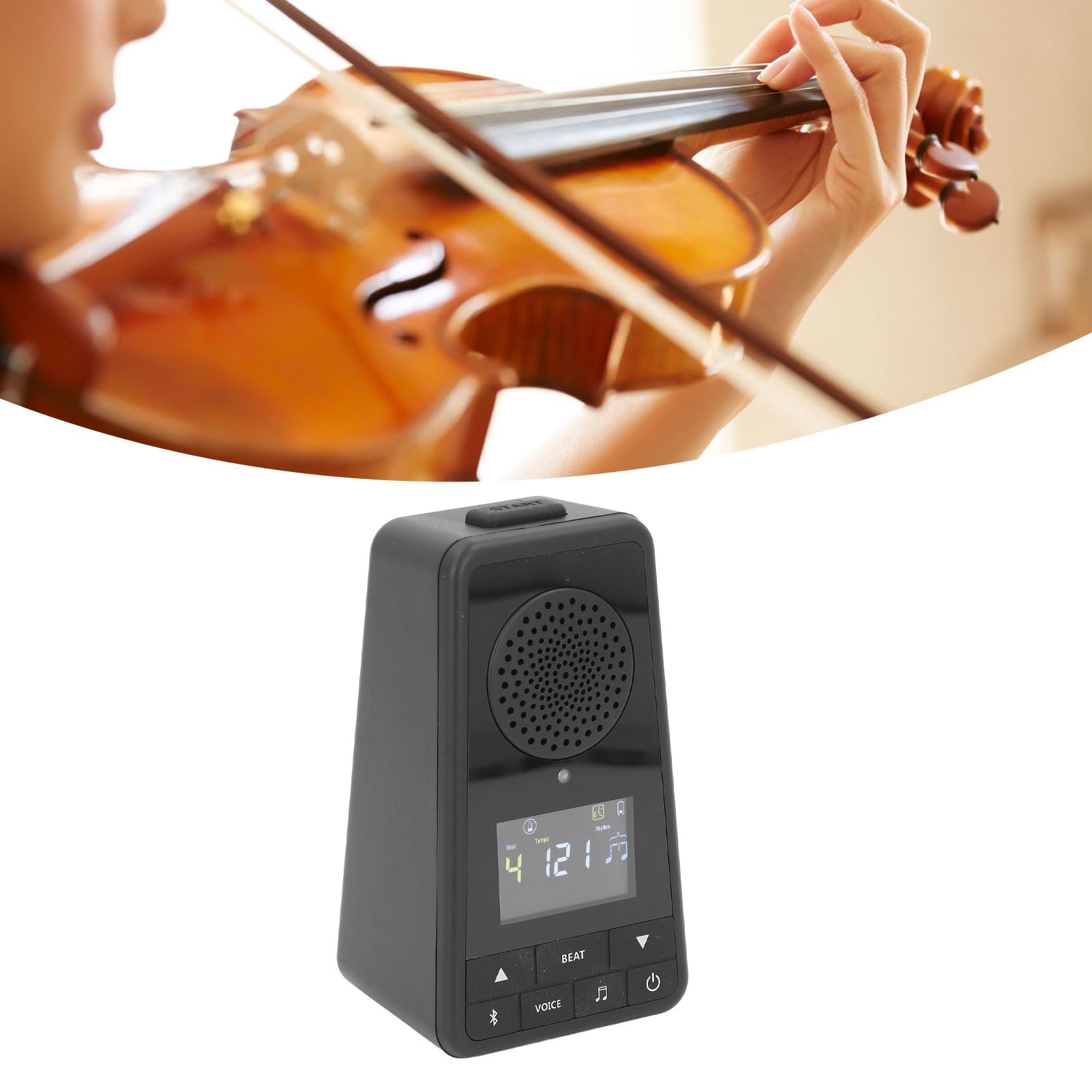 Elektronisches Metronom, Tragbares Digitales Bluetooth-Lautsprecher-Metronom mit LCD-Display, Kabelloser Lautsprecher-Beats-Mixer, Wiederaufladbares Universal-Metronom für Klavier
