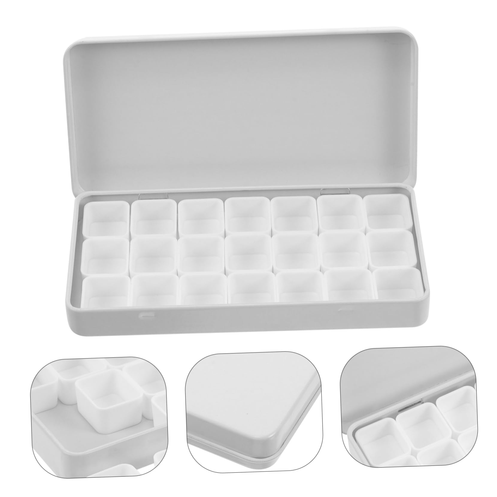 Lurrose 3ensembles Boîte Métallique Vide Pour Pigments De Peinture Aquarelle Palette De Couleurs Pratique Pour Artistes Et Étudiants Moyenne Compartiments