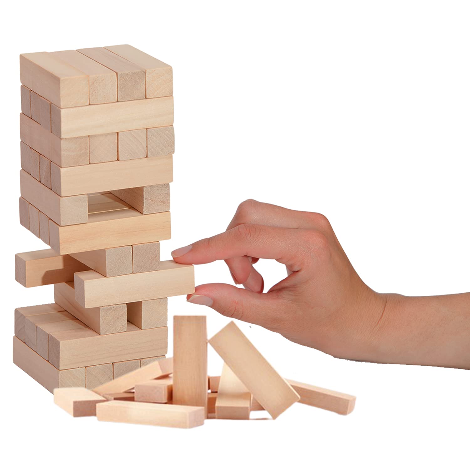 Buy LADWA® Wood Blocks Natural Pine Wood Blocks for Real Jenga Lovers
