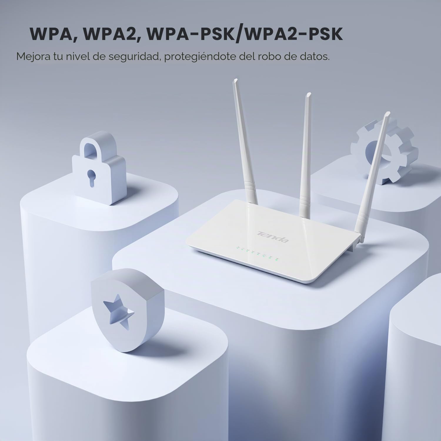 Tenda F3 Router WiFi N300 - Router Inalámbrico a 2,4 GHz WiFi, Punto de Acceso con 3 5dBi Antenas, 3 Puertos LAN/WAN Fast Ethernet, Control Parental, Red de Invitados, WISP, Fácil de Configurar