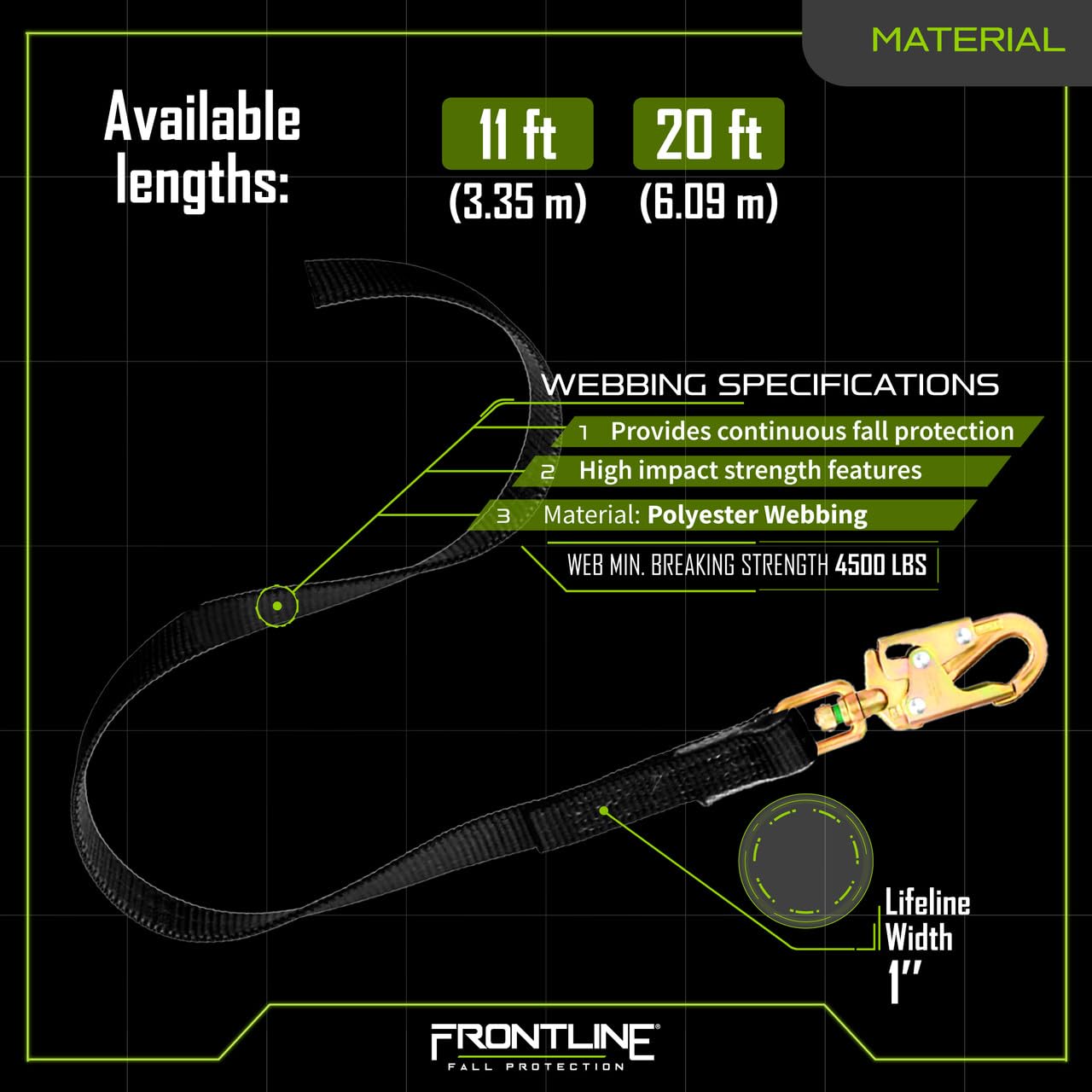 Frontline SRL Fall Arrest Rope - OSHA Compliant -5 Frontline SRL Fall Arrest Rope - OSHA Compliant -5