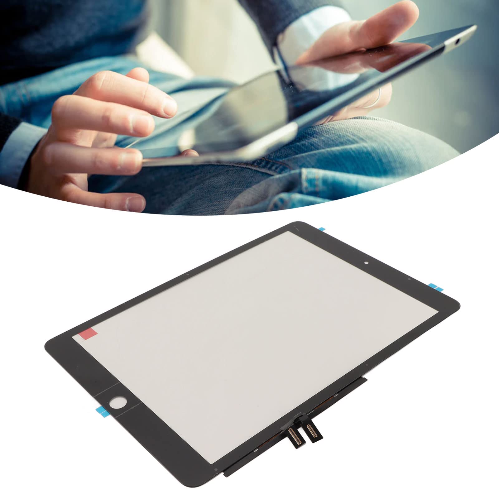 Zespół Digitizera Ekranu Dotykowego do Czarnego Tabletu IOS 9 2021 9. Generacji 10.2 A2602 A2603 A2604 A2605, Wymiana Przedniego Panelu ze Szkła Hartowanego, trwałość i odporność na Zużycie