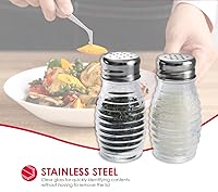 Vista 4 de HOME BASICS Beehive-Style - Juego de salero y pimentero de cristal, 2.5 onzas, transparente